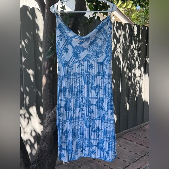 Forever 21 Blue & White Toile Print Slip Dress – Size XL - Picture 1 of 7